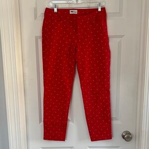 Old Navy Red Women’s Chinos with White Polka Dots